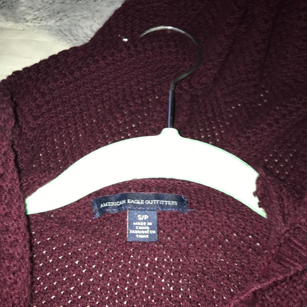 Dark red American eagle hooded sweater